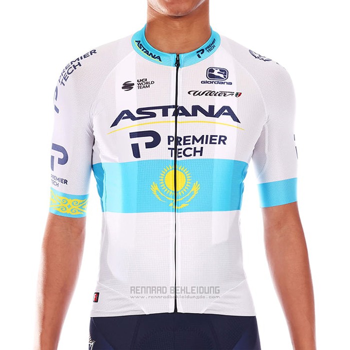 2021 Fahrradbekleidung Astana Champion Kasachisch Trikot Kurzarm und Tragerhose - zum Schließen ins Bild klicken